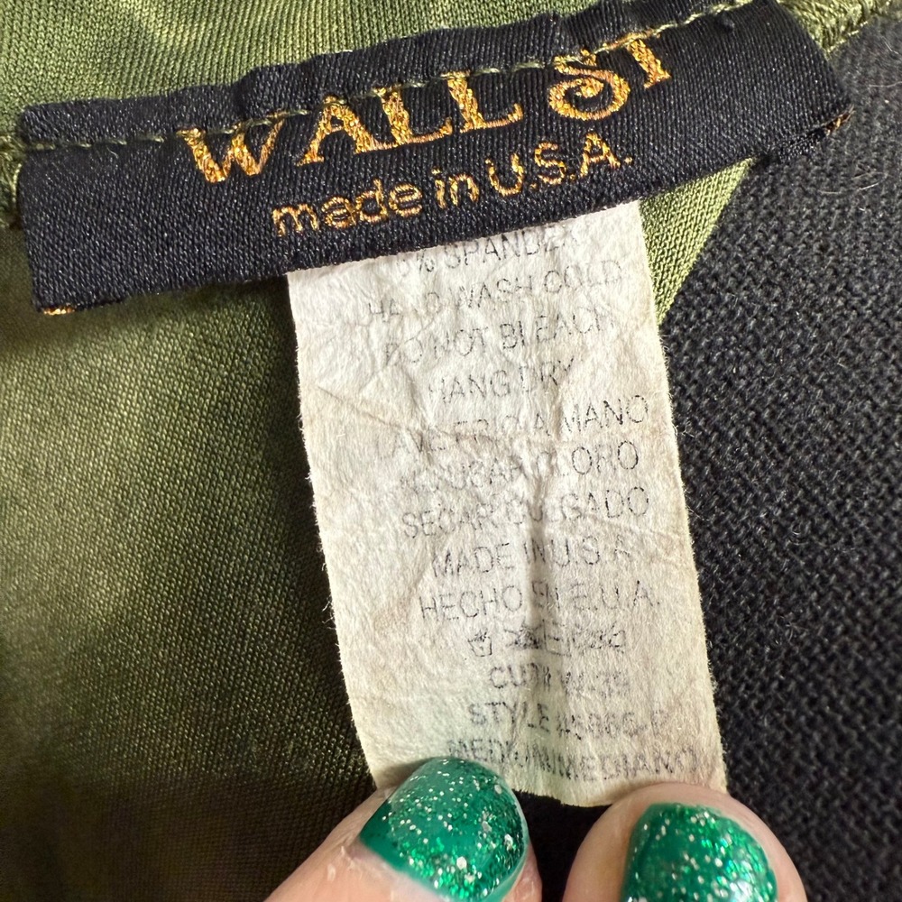 Wall St Tie Dye Green A-Line Midi Dress 3/4 Sleeve‎ Women's Size M - Picture 6 of 6